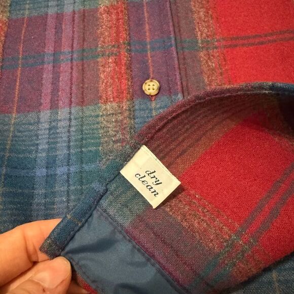 Vintage Pendleton Wool Plaid Button Shirt Size Men’s MED Red/Blue - Picture 5 of 6
